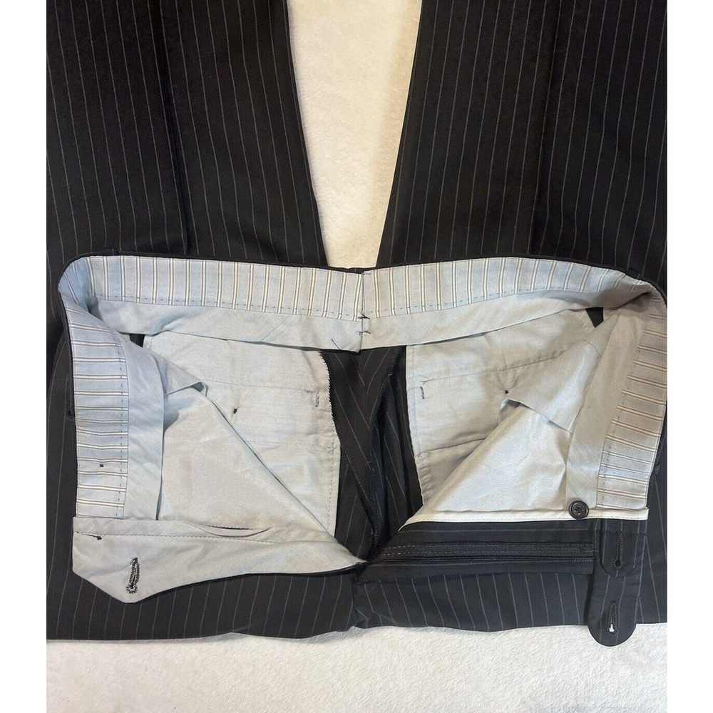 Peter Millar 40R 32W Dark Navy Blue Gray Pinstripe 2 Piece Suit Jacket Pants - Picture 13 of 16